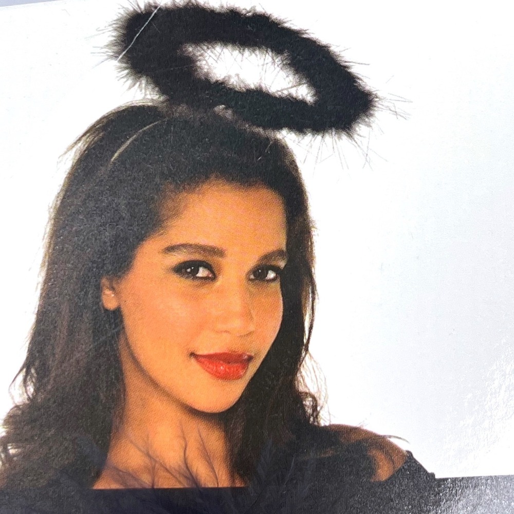 Amscan Black Marabou Angel Halo Headband Adult Halloween Costume NWT